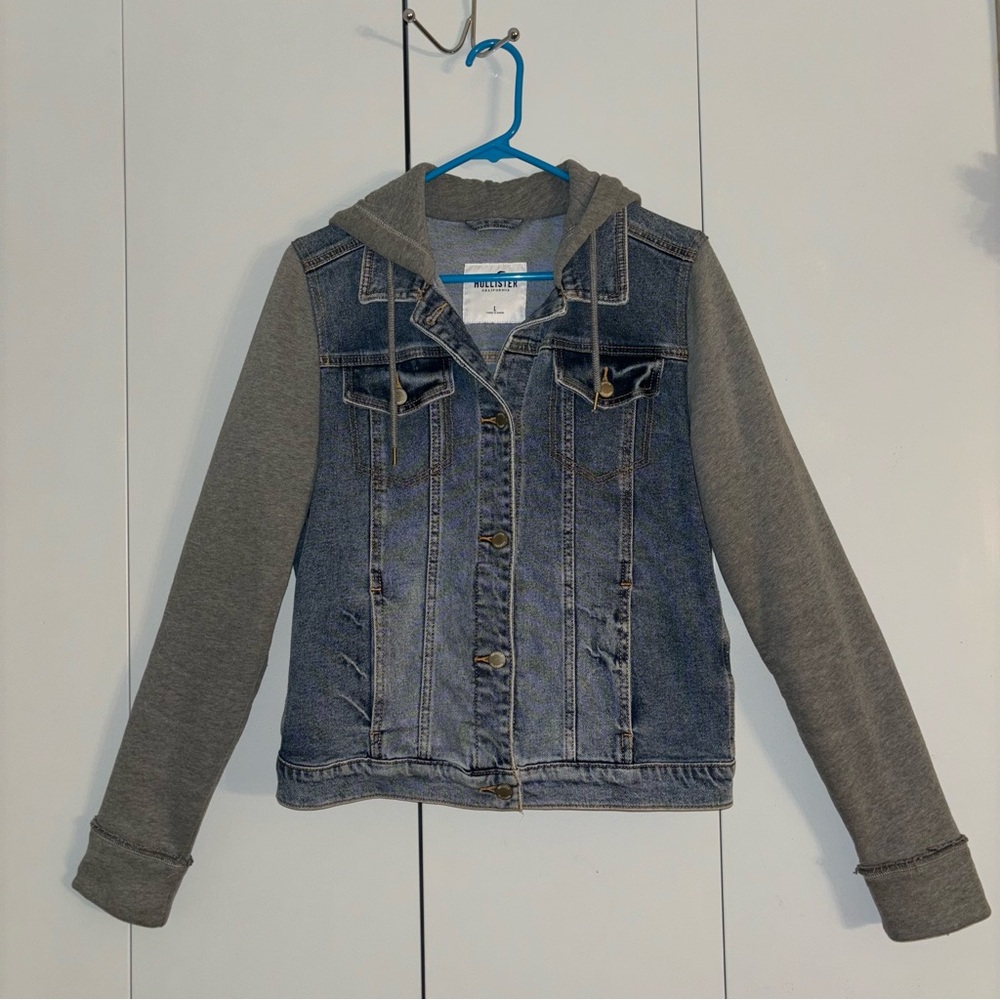 NWOT Hollister Denim Hoodie Jacket